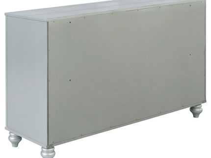 Arabesque - 4 Piece Queen Bedroom Set With LED Headboard - Silver