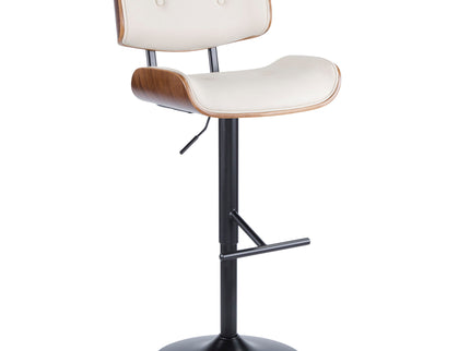Lombardi - Mid Century Modern Adjustable Barstool With Swivel With Straight T Footrest (Set of 3)