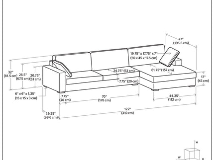 Charlie - Upholstered Deep Seater Sectional Sofa