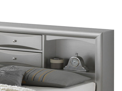 Modern Design Storage Bed With Bookcase Headboard