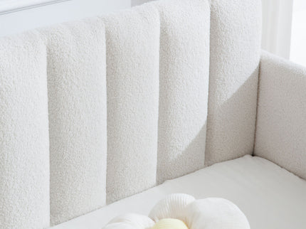 Elena - Boucle Upholstered Daybed, Ribbed Tufted Backrest
