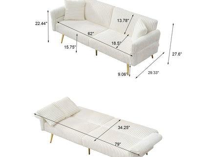Luxury Foldable Double Sofa Bed With Folding Armrests