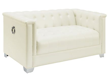 Earline - Upholstered Track Arm Loveseat - White