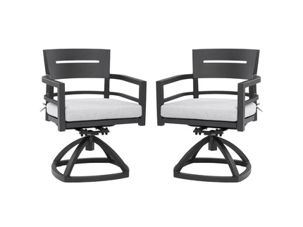 Outdoor Patio Swivel Rocker With Outdoor Grade Sunbrella Fabric Cushions (Set of 2) - Ember Black