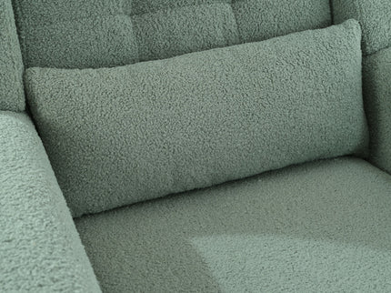 Modern Accent Chair, Teddy Fabric Living Room Chairs Comfy Reading Chair, Mid Century Accent Chair, Lounge Arm Chairs Armchair For Living Room Bedroom - Light Green