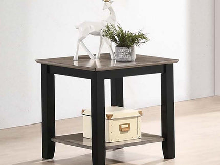3 Piece Table Set With Open Shelf Storage, Includes Coffee, End & Console Table - Black / Black / Gray / Gray
