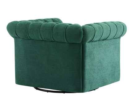 Chesterfield Style Swivel Club Chair With Button Tufted