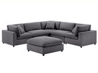 Dark Gray / 4 Seater Sectional And Ottoman