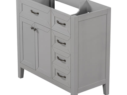 Modern Bathroom Vanity Base Only, 2 Doors And 3 Drawers