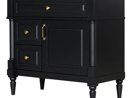 Freestanding Bathroom Vanity With Sink, Adjustable Shelf, Flip Drawer