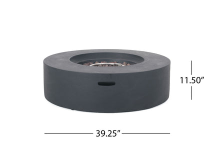 Modern Lightweight Concrete Outdoor Circular Fire Pit 50, 000 Btu