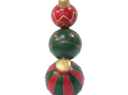 Classic Stacked Christmas Ball Decoration With Durable Construction - Red
