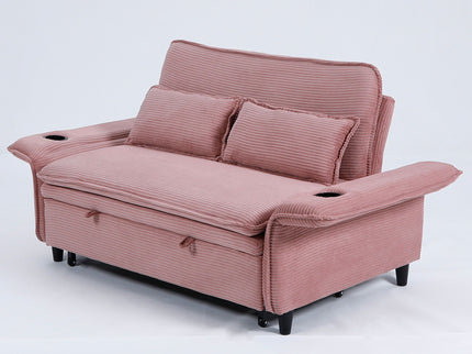 Modern Fabric Multi-Functional Sofa Bed With Adjustable Armrests And Backrests