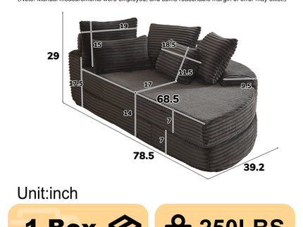 Semi Circular 2 In 1 Sofa Bed With Neck Pillow