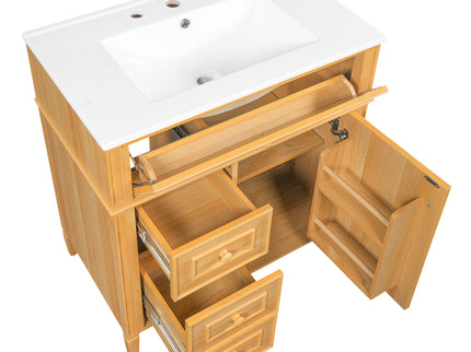 Bathroom Vanity With Flip Out Drawer, 2 Soft-Close Drawers