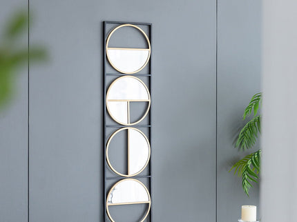 Eclectic Styling Metal Beaded Wall Mirror With Contemporary Design For Bedroom, Liveroom & Entryway