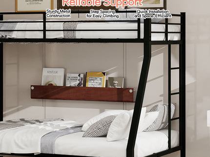 Bunk Bed For Kids, Convertible Frame With Ladders & Guardrail