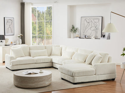 Oversized Sectional Sofa U - Shaped Sofa Couch Modern Sofa Upholstered In Soft With A Chaise Lounge For Living Room