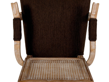 Upholstered Dining Chair With Cane Backrest