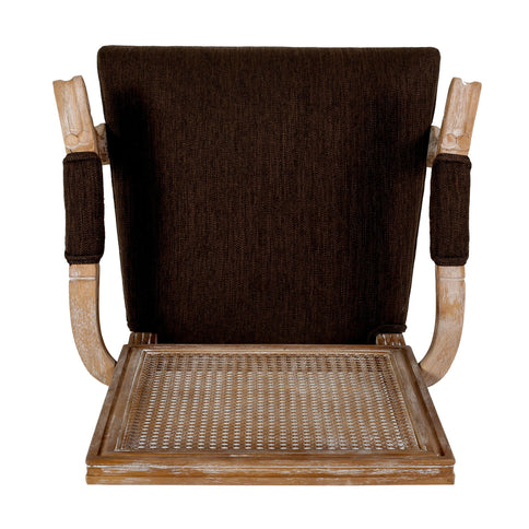 Upholstered Dining Chair With Cane Backrest