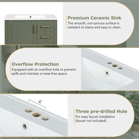 Traditional Bathroom Vanity Set With Soft Close Doors
