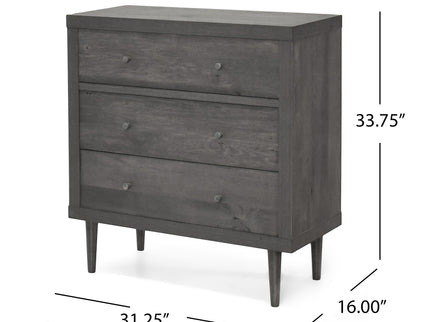 Nystrom - Mid Century Modern 3 Drawer Chest