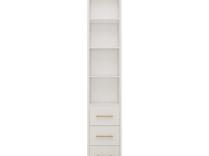 Tall Storage Cabinet With 3 Drawers For Bedroom - White