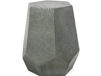 Modern Hammered Iron Geometric End Table