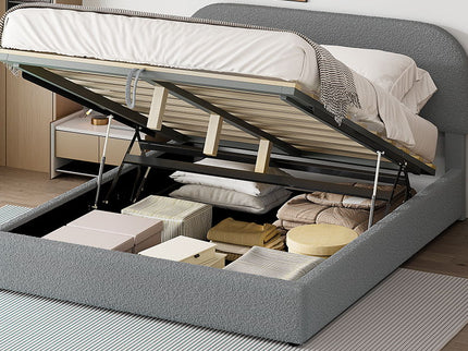 Upholstered Platform Bed With Hydraulic Storage System