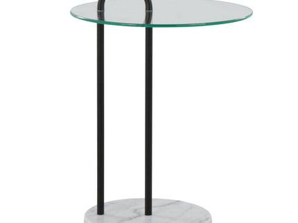 Claire - Contemporary / Glam Side Table - Black / Clear
