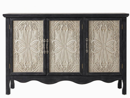 3 Door Sideboard Buffet Cabinet With Storage - Black