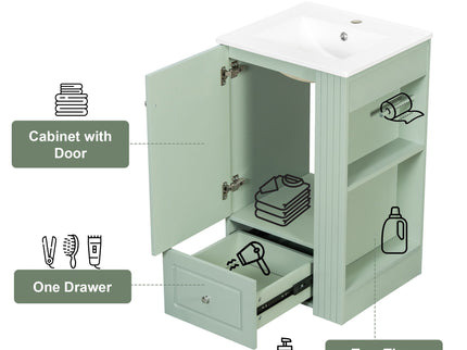 Modern Freestanding Bathroom Vanity With Sink, Soft-Close Drawer, Towel Bar