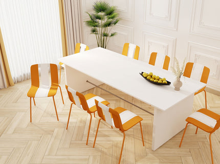 Modern Striped Blocking Single Chairs, Waterproof And Fade Resistant (Set of 4)