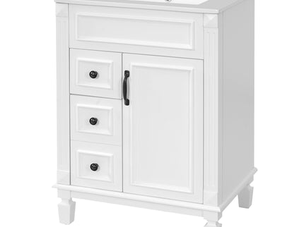 Bathroom Vanity With Sink, Compact Cabinet & 2 Drawers And Adjustable Shelf