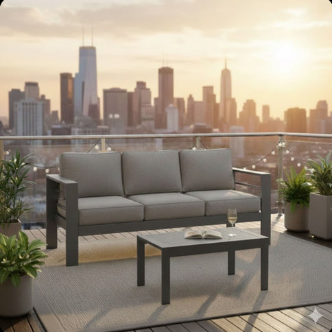 Outdoor Patio Set All-Weather With Thick Cushions