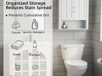 Multi Functional Wall Mounted Cabinet With Adjustable Shelves For Bathroom