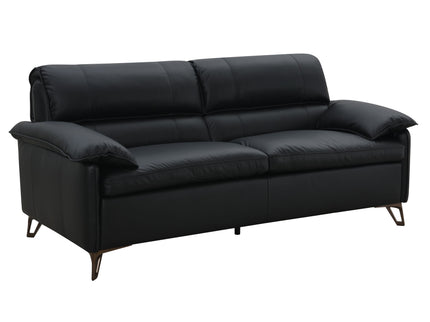 Eilene - Top Grain Leather Loveseat - Black