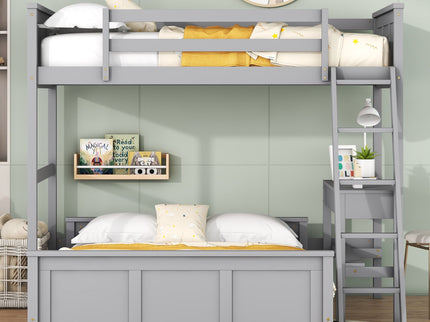 Full Over Full Bunk Bed With Desk