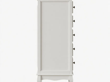 5 Drawer Tall Wide Chest Of Drawers - White