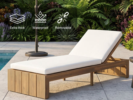 Adjustable Outdoor Chaise Lounge Patio Recliner With Removable Cushion
