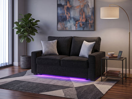 Rita - Loveseat, LED Base Lighting, Cushions And 2 Accent Pillows