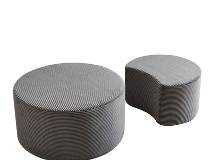 Modern Upholstered Round Coffee Table For Living Room (Set of 2)