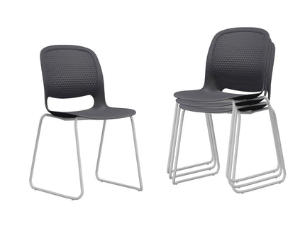 Stacking Chairs (Set of 4) - Black