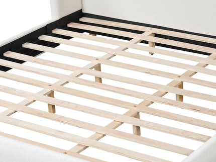 Modern Upholstered Bed Frame With Wingback Headboard