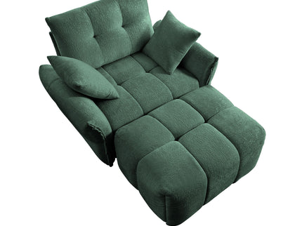 Ergonomic Single Seater Sofa With Ottoman, High Resilience Support Cushions