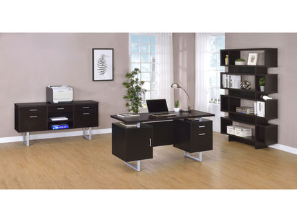 5 Drawer Credenza With Open Shelving - Cappuccino