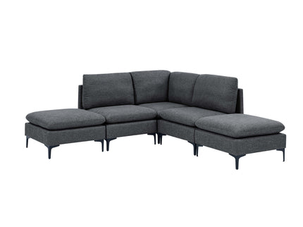 Upholstered Modular Sectional With Tall Legs, Medium Firm Seat