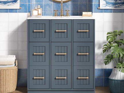 Bathroom Vanity With Undermount Sink, Soft-Close Doors, Drawers, Ceramic Sink