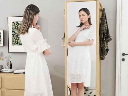 360° Rotating Makeup Cabinet With Full Length Mirror