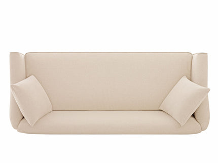 3 Seater Sofa With Wrap Around Armrests And Throw Pillows, For Living Room - Oatmeal
